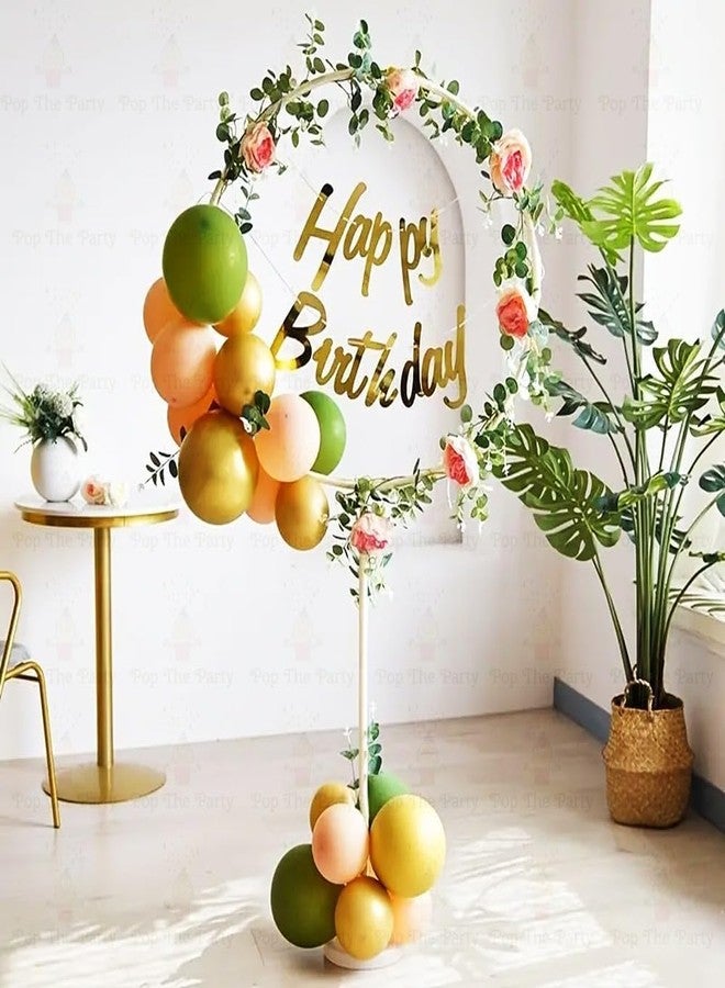 pop colours Round Balloon Arch Stand Kit, 70 cm Width, Party Decoration Set with Base | Decorating Strip Tape Kits For Birthday Wedding Baby Shower Party Decorations | 1 Pack - Image 2